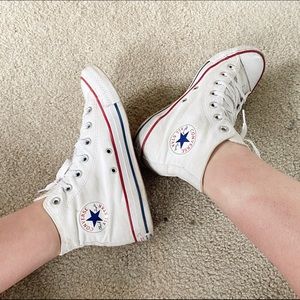 High top white converse women’s 8